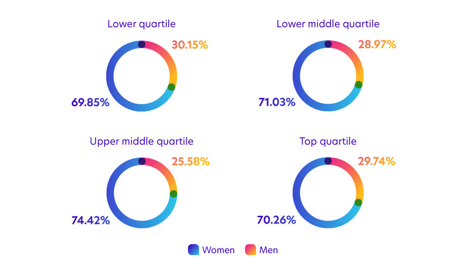 Gender pay gap pie charts