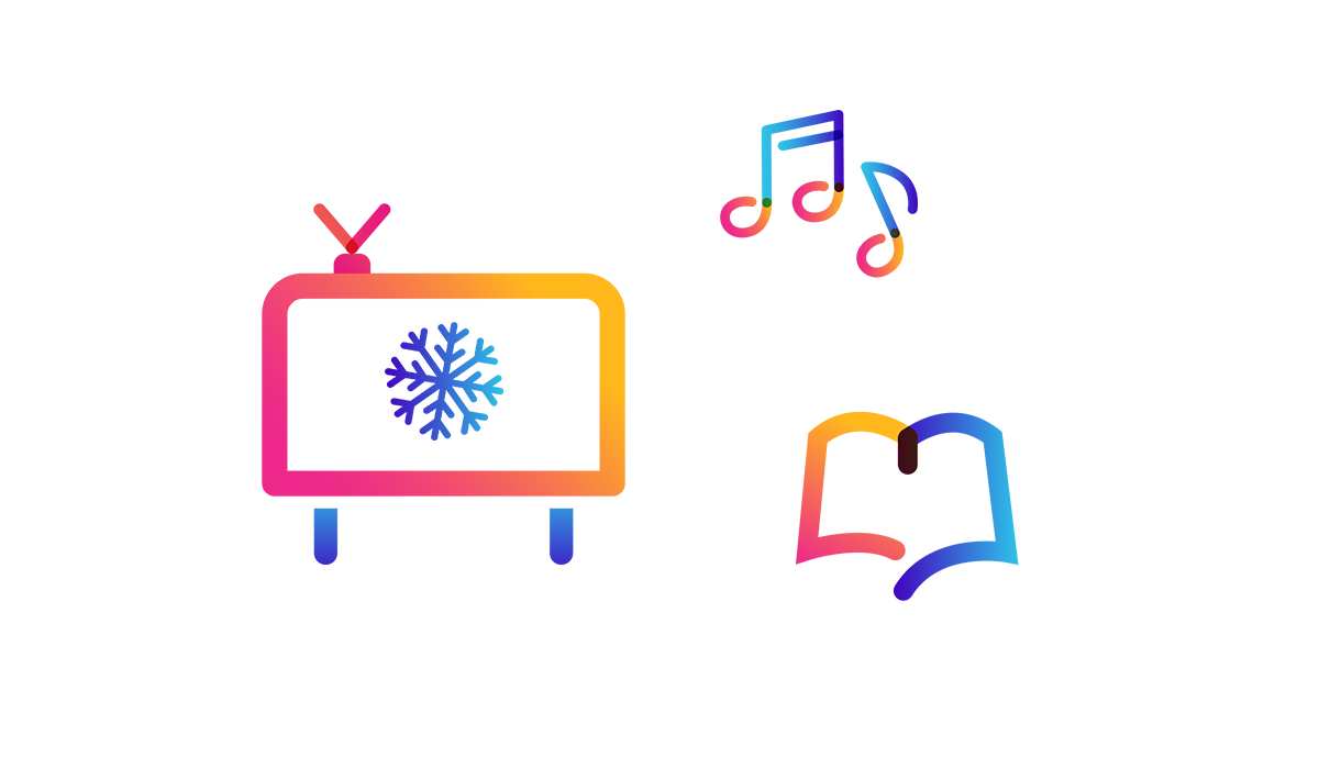 Xman TV, music, and book icons