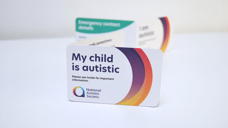 'My child is autistic' autism alert card